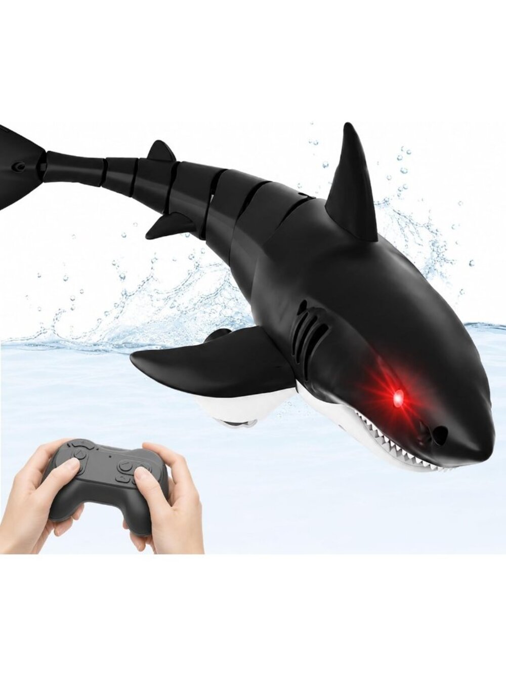 Remote Control Shark Boat Toy - 1:18 Scale RC Sea Animal with Lights for Kids